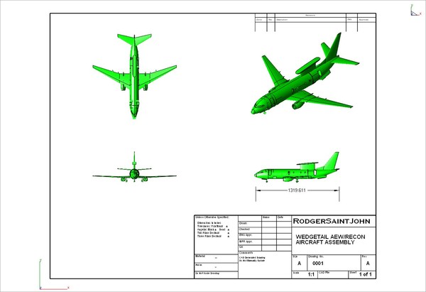 3d wedgetail aew aircraft model - Wedgetail AEW/Recon Aircraft Assembly Model by RodgerSaintJohn